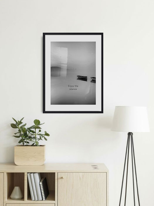 Tableau décoratif Enjoy the silence BW — DesignTab Tunisie