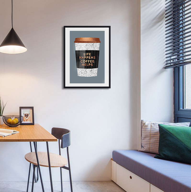 Tableau décoratif Coffee Helps — DesignTab Tunisie