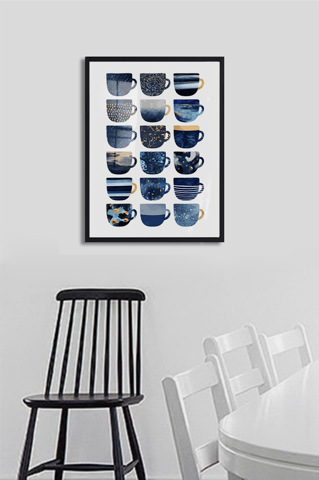 Tableau décoratif Bleu Pretty Cups — DesignTab Tunisie