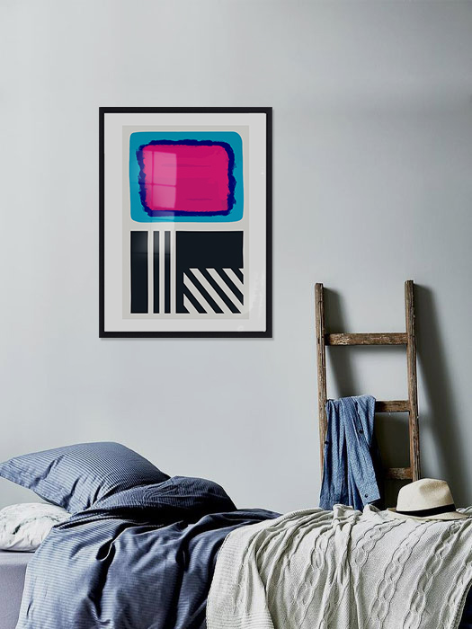 Tableau décoratif bleu&Pink — DesignTab Tunisie