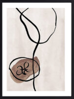 Tableau calligraphie islamique Mohamed en arabe, encre sombre sur fond beige, encadré sous verre