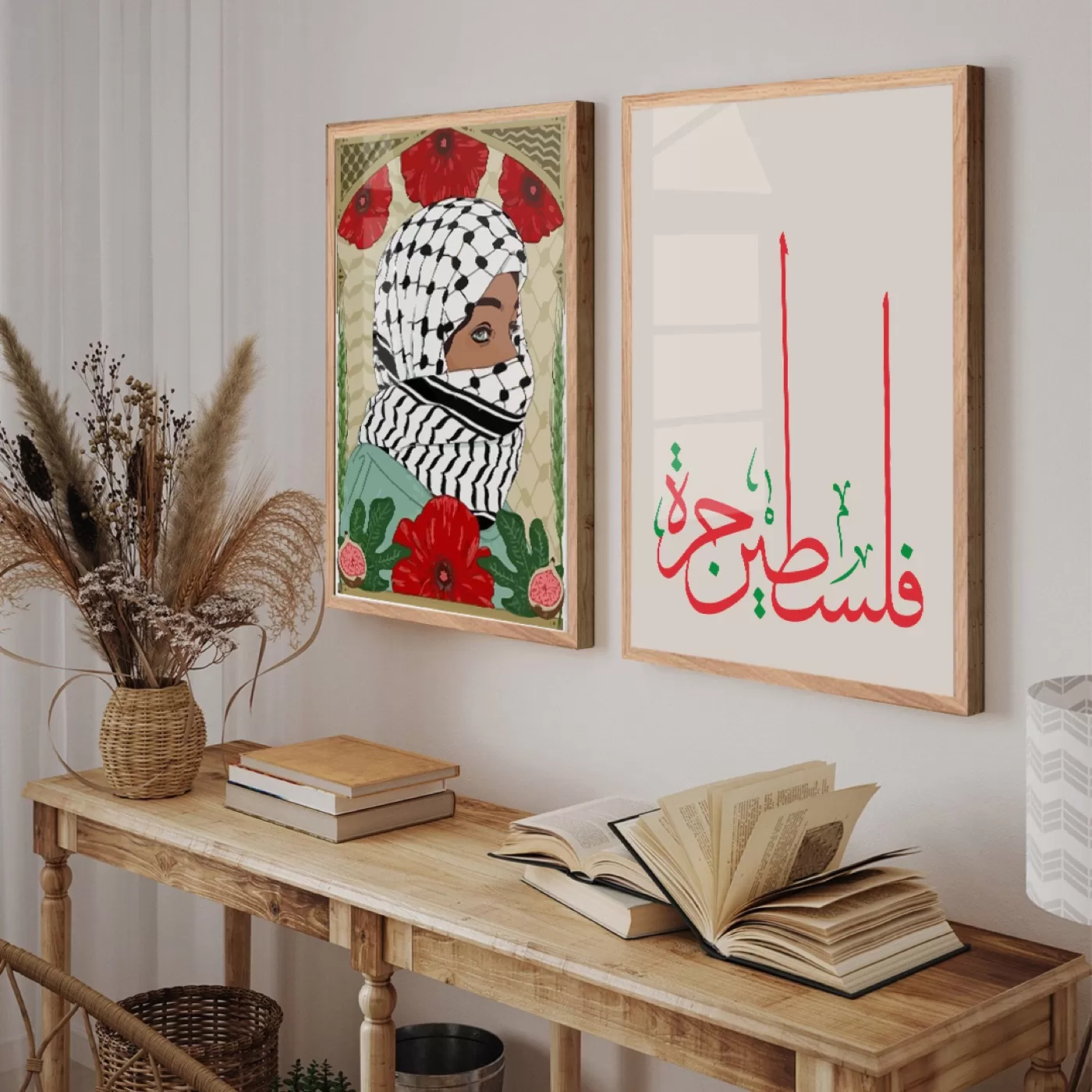 Accueil — Tableau décoratif en Tunisie | DesignTab Composition murale de 2 tableaux décoratifs assortis, cadre bois coordonné, accrochés en mur galerie