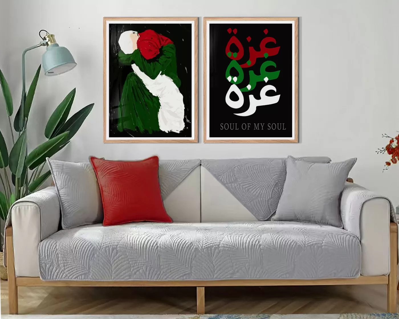 Accueil — Tableau décoratif en Tunisie | DesignTab Composition murale de 2 tableaux décoratifs assortis, cadre bois coordonné, accrochés en mur galerie